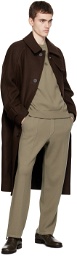 Solid Homme Brown Raglan Coat