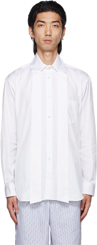 Photo: Comme des Garçons Shirt White Tie Collar Shirt