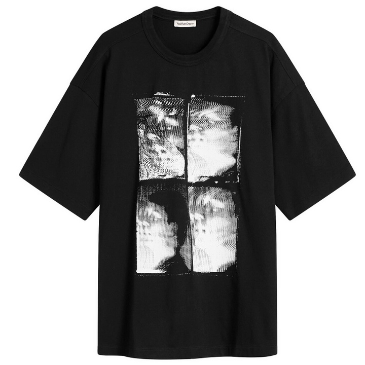 Photo: YMC Men's Triple T-Shirt Faces in Black