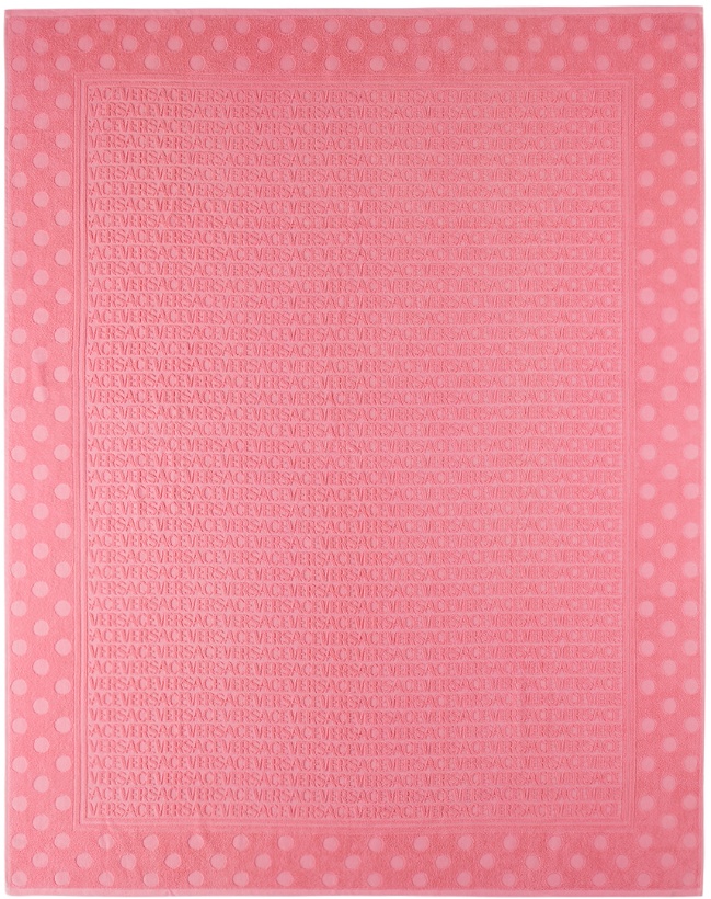 Photo: Versace Pink Allover Polka Dot Bath Towel