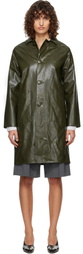MM6 Maison Margiela Khaki Raglan Faux-Leather Coat