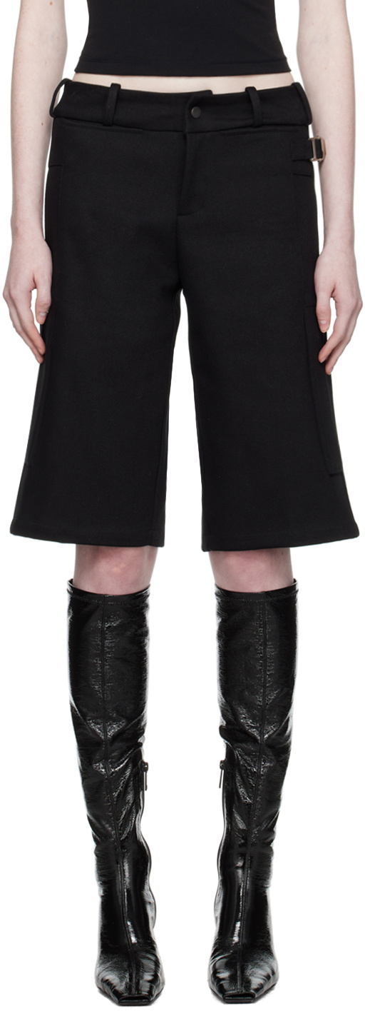 Fax Copy Express Black Embroidered Shorts