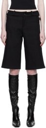 Fax Copy Express Black Embroidered Shorts
