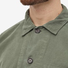 Universal Works Men's Fine Cord Bakers Overshirt in Green