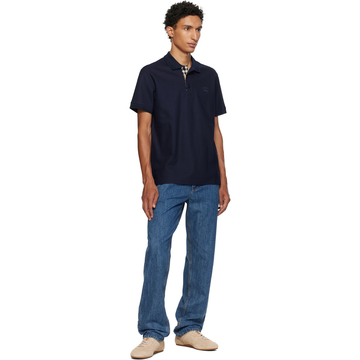 Burberry Navy Cotton Polo