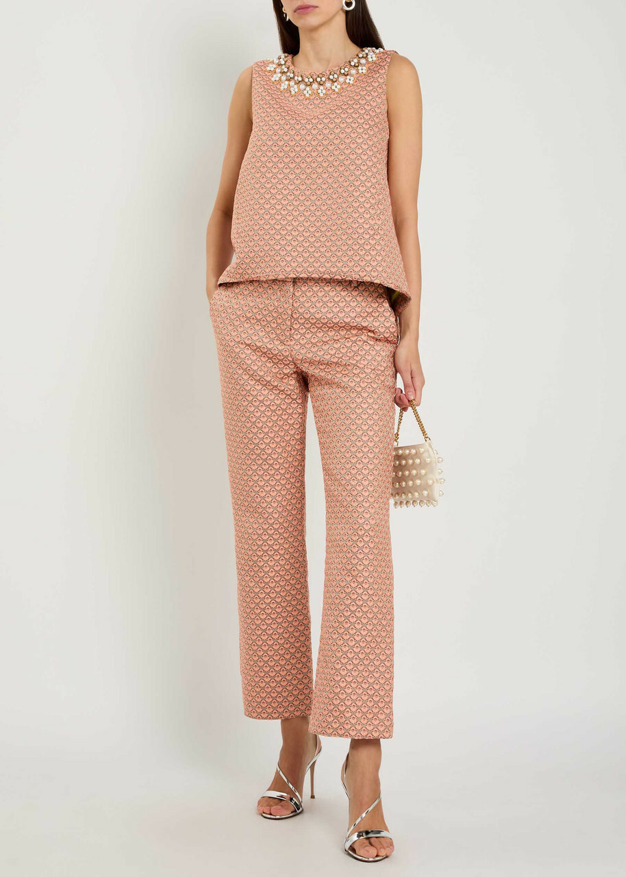 LA Double J 24/7 Tulip-jacquard Trousers Pink