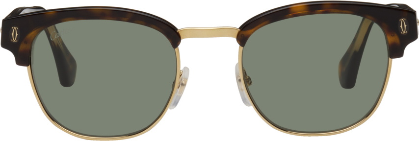 Cartier Tortoiseshell Rectangular Sunglasses Cartier