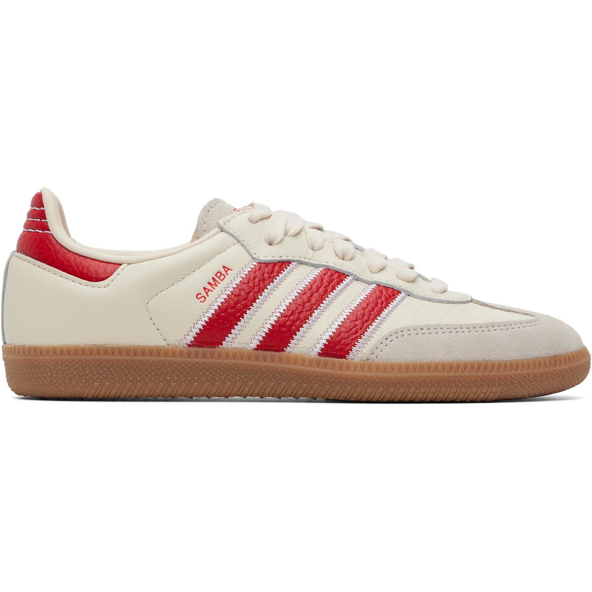 adidas Originals Off-White & Red Samba OG Sneakers