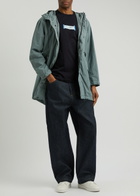 C.P. Company Goggle Hooded Coated Nylon Parka Blue