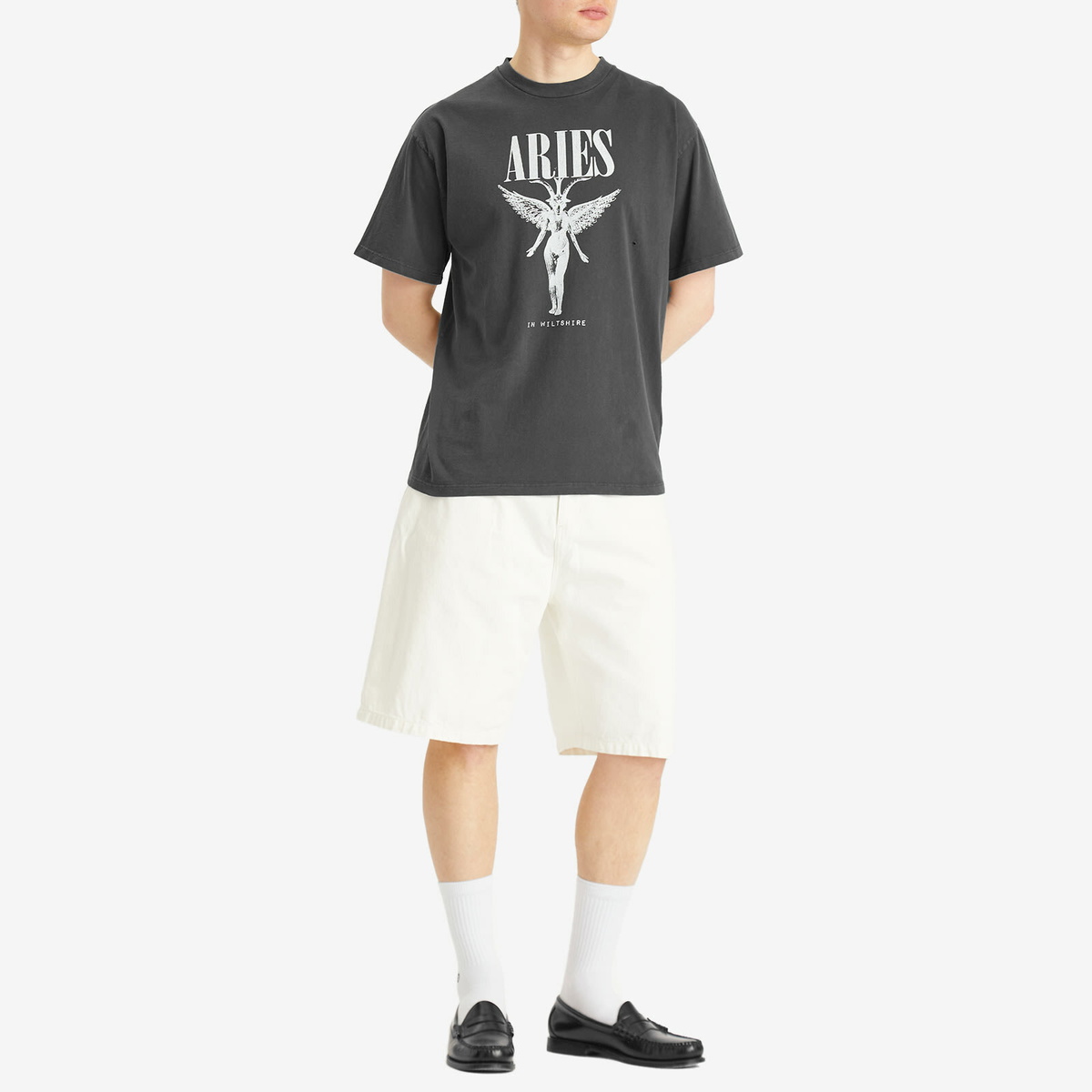 Aries Men's Destroyed Nirvana T-Shirt in Black
