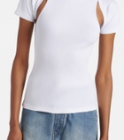 Alaïa Layered ribbed-knit jersey top