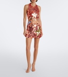 Retrofête Dorothy embellished halterneck minidress