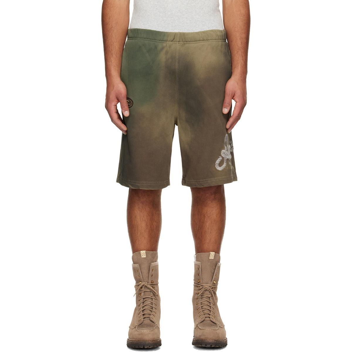 AAPE by A Bathing Ape Khaki Main Sweat Shorts