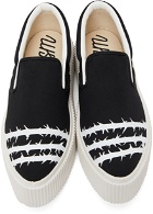 Undercoverism Black & White Barbed Wire Slip-On Sneakers