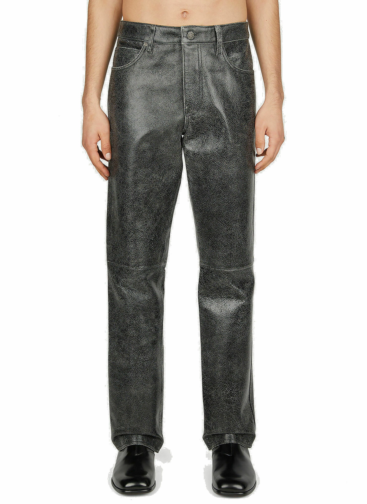 Guess USA - Cracked Leather Pants in Black GUESS