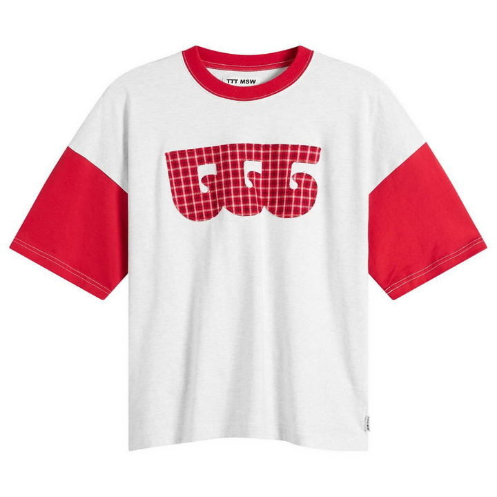 Photo: TTT MSW Women's Wave Logo Ringer T-Shirt in Grey x Check