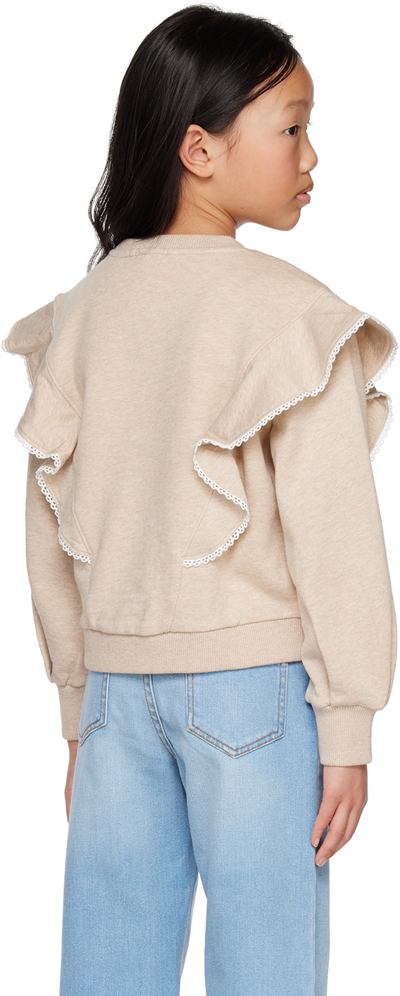 Chloé Kids Beige Ruffled Sweatshirt Chloe
