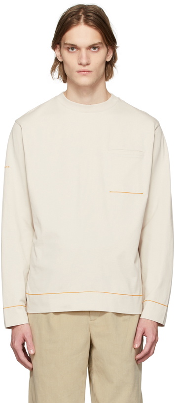 Photo: Jacquemus Beige 'Le T-Shirt Marino' Long Sleeve T-Shirt