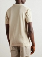 Brioni - Cotton and Silk-Blend Polo Shirt - Neutrals