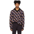 Joseph Black and Multicolor Check Sweater