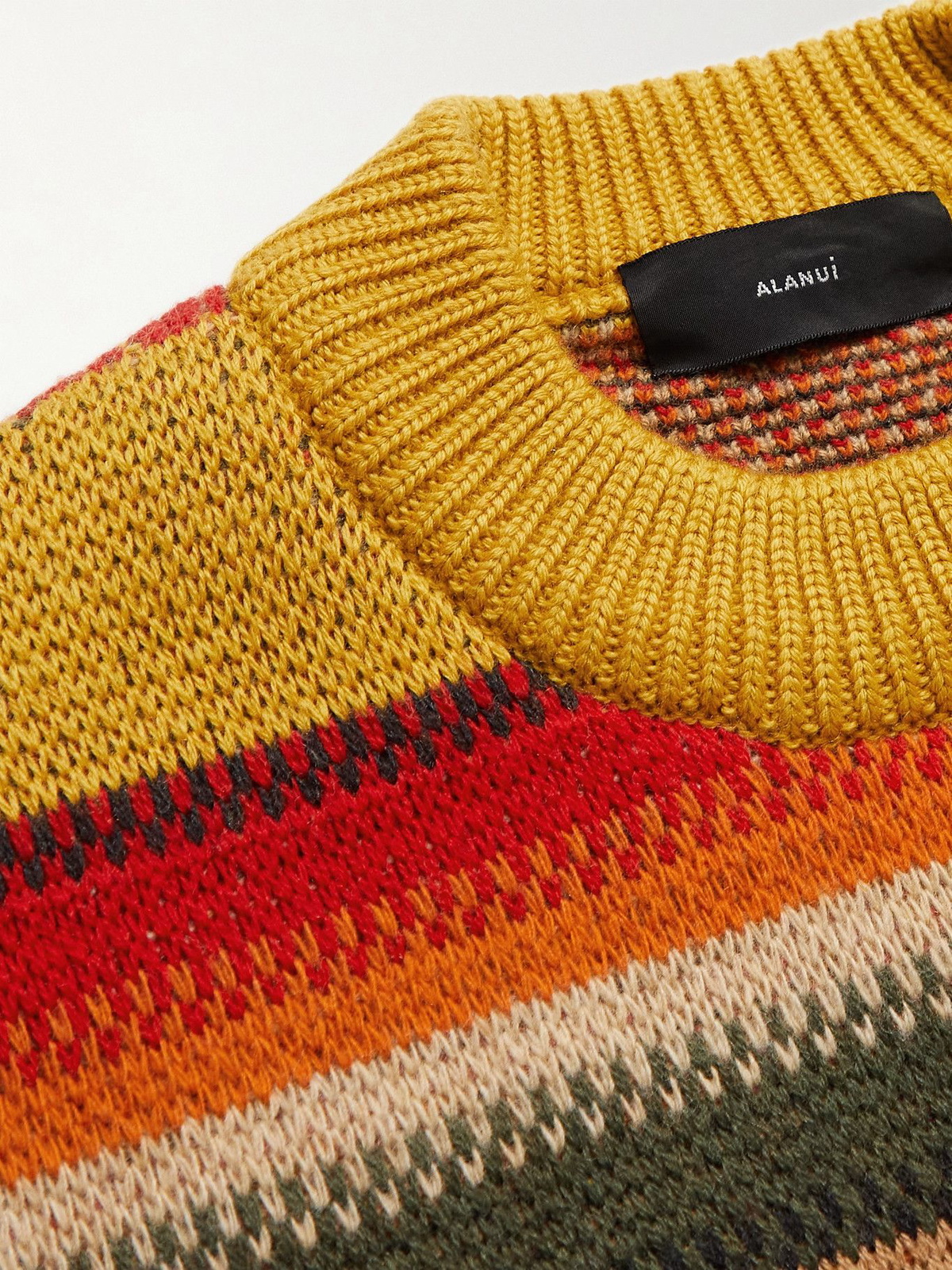 アラヌイ ALANUI THE PEANUTS GAUCHOS SWEATER Alanui - The Peanuts Fringed Appliquéd Striped Wool Sweater