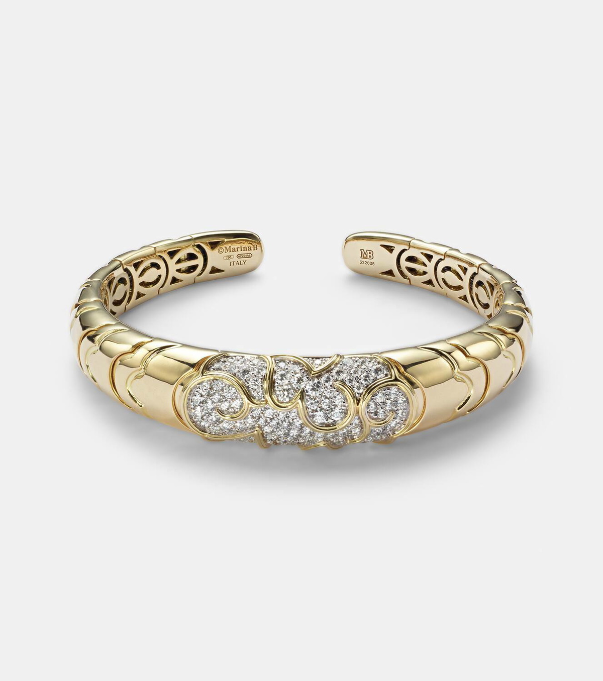 Marina B Onda 18kt gold bangle with diamonds