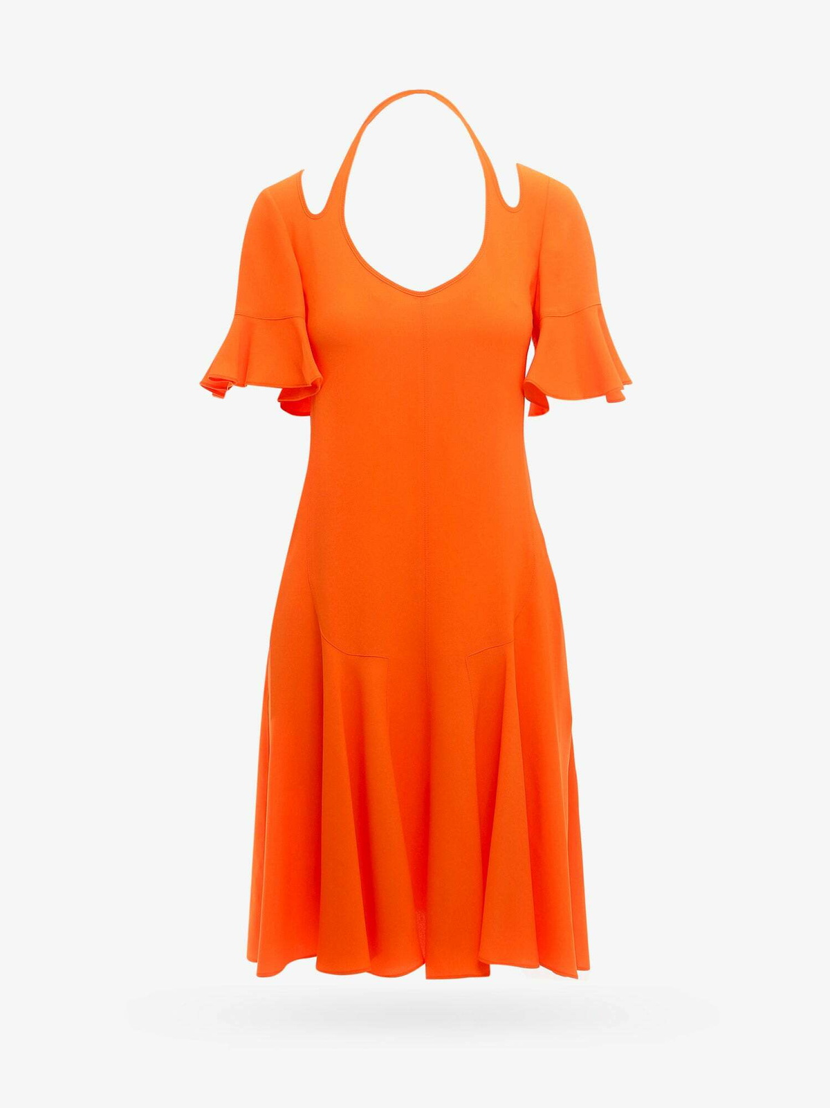 open lace back dress Stella McCartney // Orange Asymmetric Cutout Dress  VSP Consignment