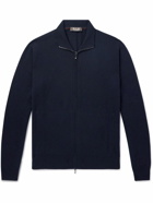 Loro Piana - Ribbed Cashmere Zip-Up Sweater - Blue