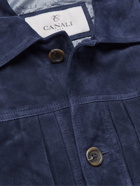 Canali - Suede Trucker Jacket - Blue