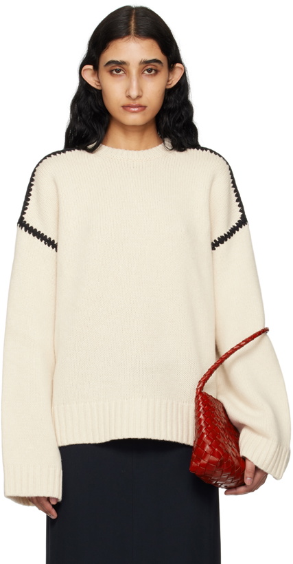 Photo: TOTEME Off-White Embroidered Sweater