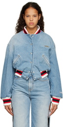 GCDS Blue Hello Kitty Edition Denim Bomber Jacket