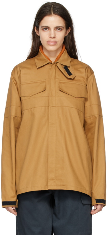 Photo: GR10K Khaki Firepanel Zip Overshirt Jacket