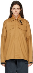 GR10K Khaki Firepanel Zip Overshirt Jacket