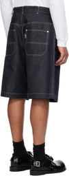 Comme des Garçons Homme Navy Cotton Nylon Denim Shorts