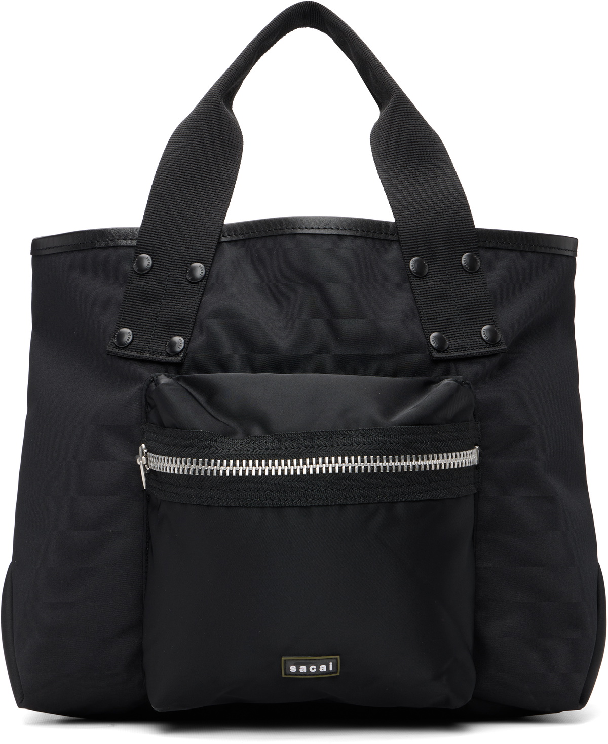sacai Black Medium Pocket Tote