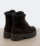 Gianvito Rossi Shearling-lined suede lace-up boots