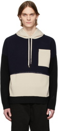 JW Anderson Navy & Off-White Colorblock Hoodie