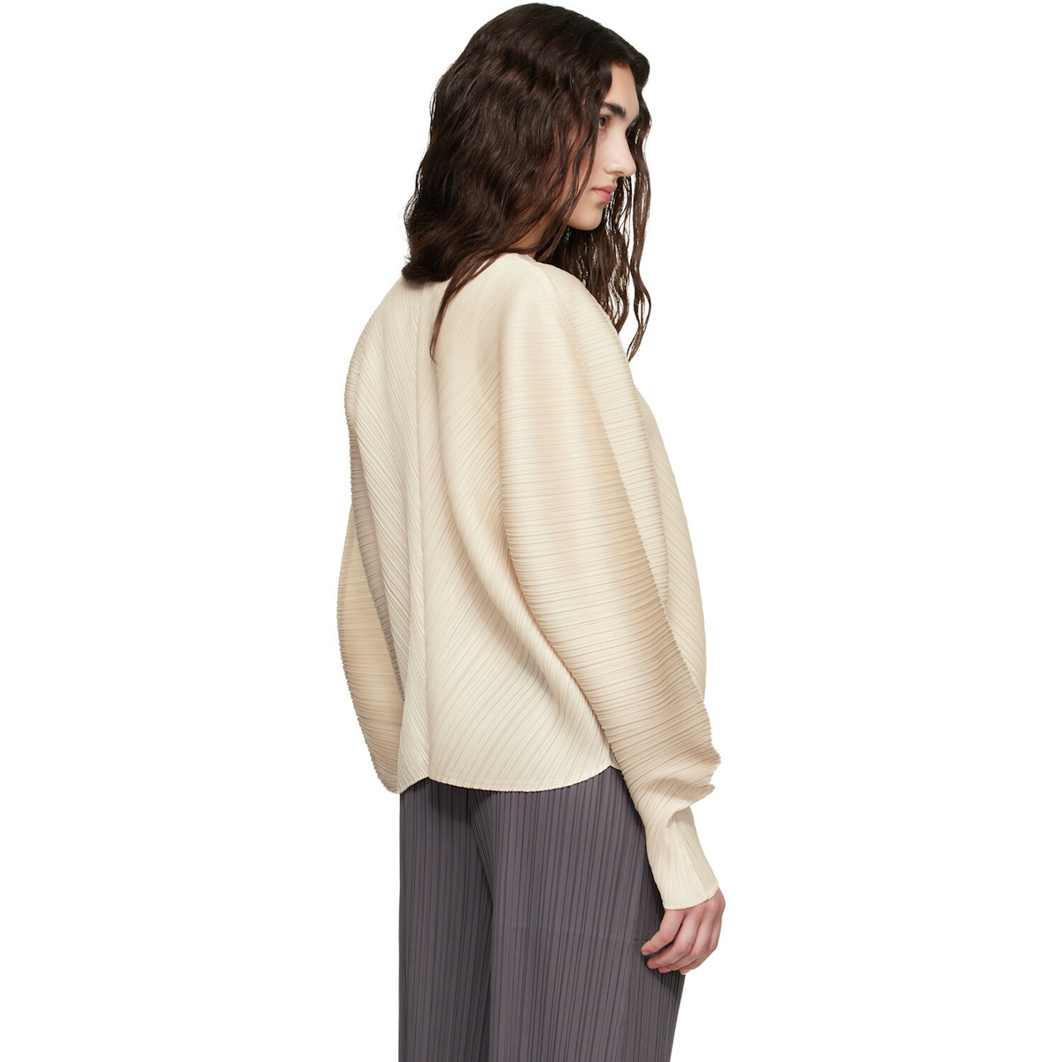 PLEATS PLEASE ISSEY MIYAKE Beige Coast Cardigan