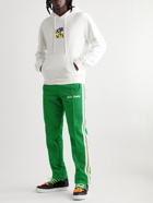 Palm Angels - Slim-Fit Striped Logo-Embroidered Lurex Track Pants - Green