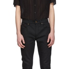 Saint Laurent Black Raw Skinny Jeans