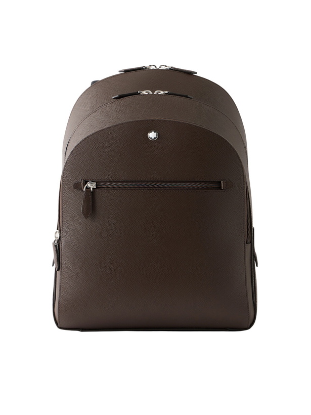 Photo: Montblanc - Logo-Appliquéd Textured-Leather Backpack