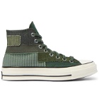 Converse - Chuck 70 Patchwork Canvas and Twill High-Top Sneakers - Green