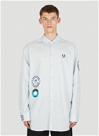 Oversized Patched Shirt in Light Blue