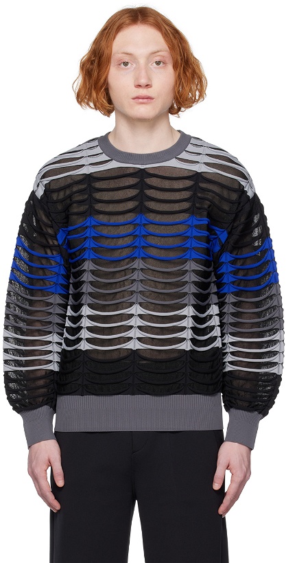 Photo: CFCL Black & Gray Facade Lucent 1 Sweater