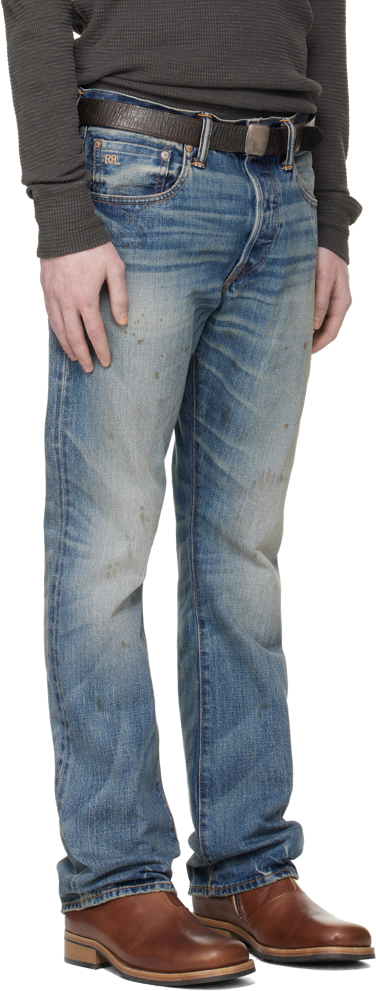 RRL Blue Slim Boot Briarfield Selvedge Jeans