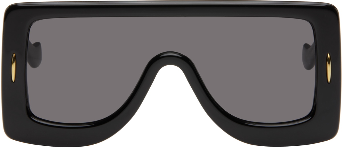 LOEWE Women’s Black Oversized Shield Sunglasses - LOEWE EYEWEAR Speed Shield Mask metal sunglasses | NET-A-PORTER main image 3