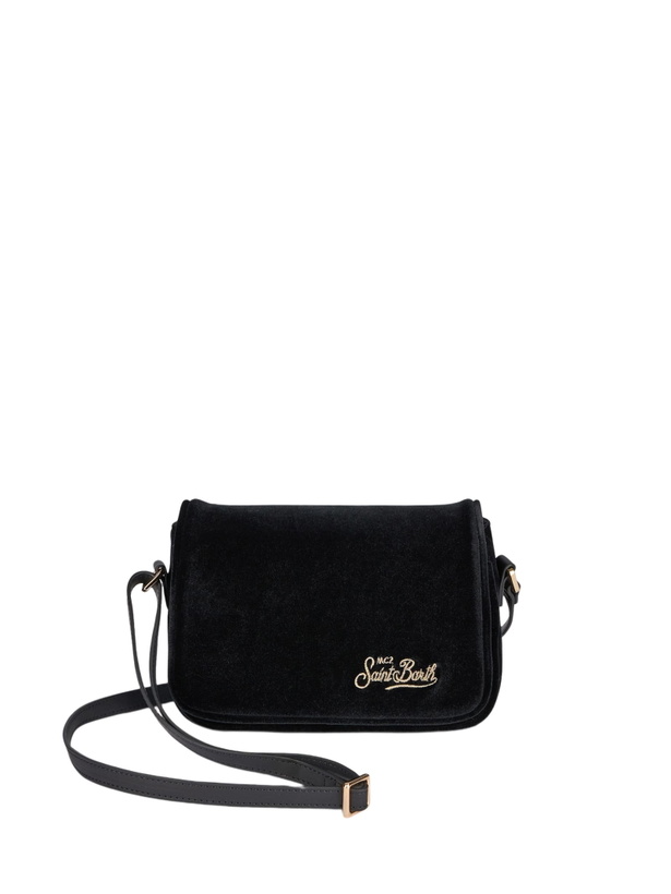 Photo: MC2 Saint Barth Black Velvet Flap Cross-body Bag