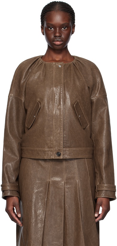 Photo: Saks Potts Brown Margretha Leather Jacket