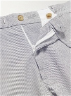 Odyssee - Solon Striped Stretch-Cotton Seersucker Suit Trousers - Blue