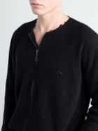SECOND / LAYER - Friends Waffle-Knit Wool and Cashmere-Blend Zip-Up Sweater - Black